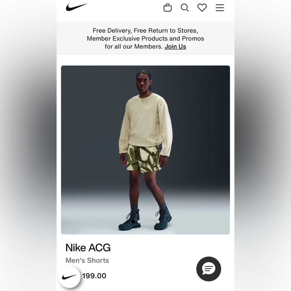 Nike ACG Men's Green Cream Shorts